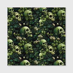 Холст квадратный Поле черепов с цветами, цвет: 3D-принт — фото 2