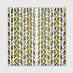 Холст квадратный Жёлто-белый паттерн конструкция, цвет: 3D-принт — фото 2