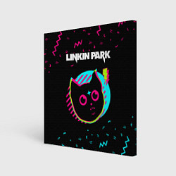 Холст квадратный Linkin Park - rock star cat, цвет: 3D-принт