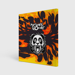 Холст квадратный My Chemical Romance рок панда и огонь, цвет: 3D-принт