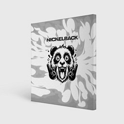 Картина квадратная Nickelback рок панда на светлом фоне