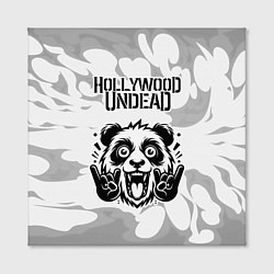 Холст квадратный Hollywood Undead рок панда на светлом фоне, цвет: 3D-принт — фото 2
