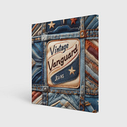 Картина квадратная Vintage vanguard jeans - patchwork