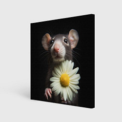 Картина квадратная Крыс и ромашка