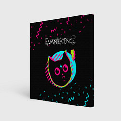 Холст квадратный Evanescence - rock star cat, цвет: 3D-принт