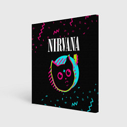 Картина квадратная Nirvana - rock star cat