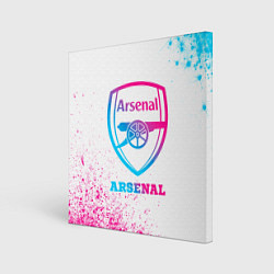 Картина квадратная Arsenal neon gradient style