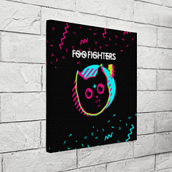 Холст квадратный Foo Fighters - rock star cat, цвет: 3D-принт — фото 2