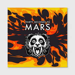 Холст квадратный Thirty Seconds to Mars рок панда и огонь, цвет: 3D-принт — фото 2