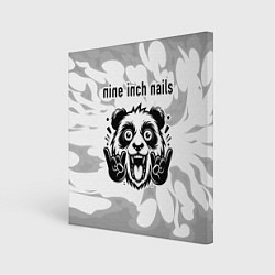 Картина квадратная Nine Inch Nails рок панда на светлом фоне