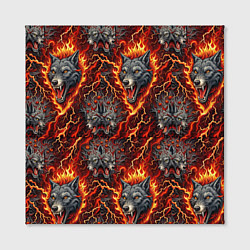 Холст квадратный Волки эпичный паттерн, цвет: 3D-принт — фото 2