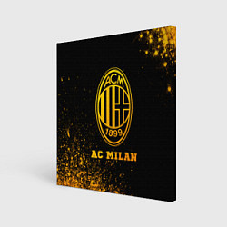 Картина квадратная AC Milan - gold gradient
