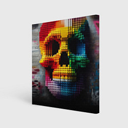 Холст квадратный Lego skull fantasy - ai art, цвет: 3D-принт