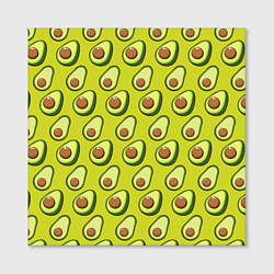 Холст квадратный Паттерн с половинкой авокадо, цвет: 3D-принт — фото 2