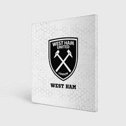 Холст квадратный West Ham sport на светлом фоне, цвет: 3D-принт