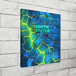 Холст квадратный Abiotic Factor logo bright neon, цвет: 3D-принт — фото 2