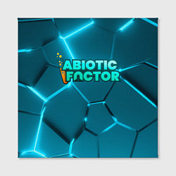 Холст квадратный Abiotic Factor logo neon, цвет: 3D-принт — фото 2