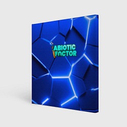 Картина квадратная Abiotic Factor логотип на синем неоновом фоне