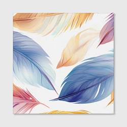 Холст квадратный Акварельные перья, цвет: 3D-принт — фото 2