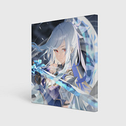 Холст квадратный Honkai Star Rail Jingliu white, цвет: 3D-принт