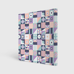 Холст квадратный Баухаус в пастельных оттенках, цвет: 3D-принт