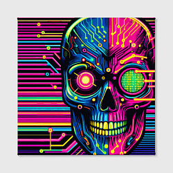 Холст квадратный Pop art skull - ai art, цвет: 3D-принт — фото 2