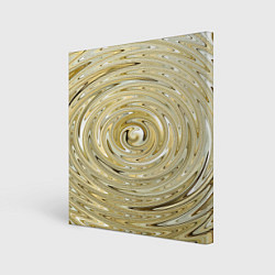 Холст квадратный Абстракция золотой водоворот, цвет: 3D-принт