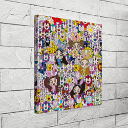 Холст квадратный Right now NewJeans and Takashi Murakami, цвет: 3D-принт — фото 2