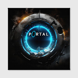 Холст квадратный Portal логотип игры, цвет: 3D-принт — фото 2