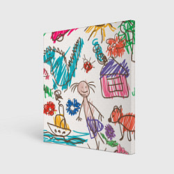 Холст квадратный Детский принт, цвет: 3D-принт