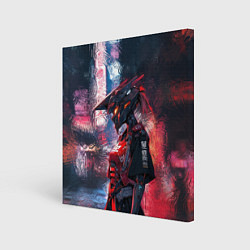 Холст квадратный Девушка-киборг спартиатка, цвет: 3D-принт