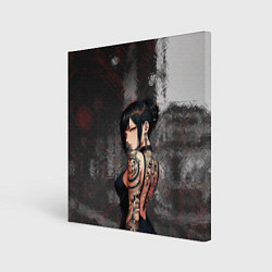 Холст квадратный Татуированная брюнетка, цвет: 3D-принт