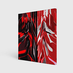 Картина квадратная Красная абстракция на чёрно-белом фоне