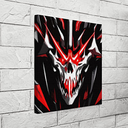 Холст квадратный Абстрактный белый череп и красные полосы, цвет: 3D-принт — фото 2