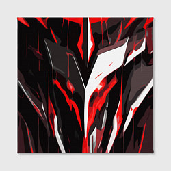 Холст квадратный Красно-белый абстрактный демонический шлем, цвет: 3D-принт — фото 2