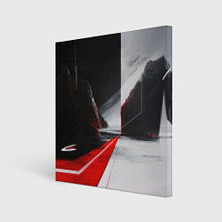 Холст квадратный Футуристичный пейзаж в стиле авангард, цвет: 3D-принт