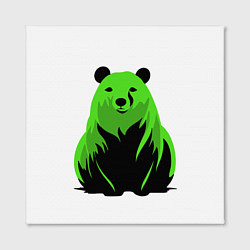Холст квадратный Зеленый медведь, цвет: 3D-принт — фото 2