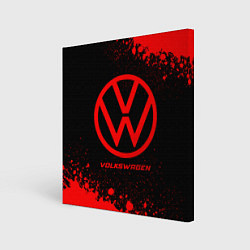 Холст квадратный Volkswagen - red gradient, цвет: 3D-принт