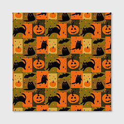 Холст квадратный Хэллоуин мозаика, цвет: 3D-принт — фото 2