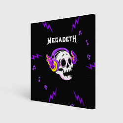 Картина квадратная Megadeth неоновый череп