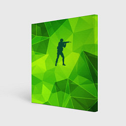 Картина квадратная Counter Strike green poly