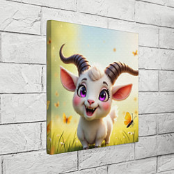 Холст квадратный Козлёнок на лугу, цвет: 3D-принт — фото 2