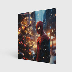 Картина квадратная Spider-man new year