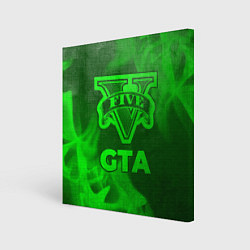 Холст квадратный GTA - green gradient, цвет: 3D-принт
