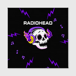 Холст квадратный Radiohead неоновый череп, цвет: 3D-принт — фото 2