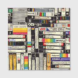 Холст квадратный Видеокассеты vhs, цвет: 3D-принт — фото 2