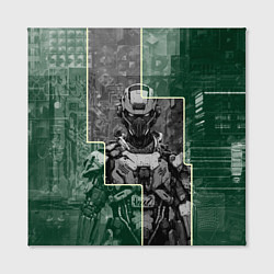 Холст квадратный Андроид в серо-зелёных тонах, цвет: 3D-принт — фото 2