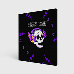 Картина квадратная Crystal Castles неоновый череп