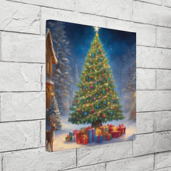 Холст квадратный Рождественская елка с подарками, цвет: 3D-принт — фото 2