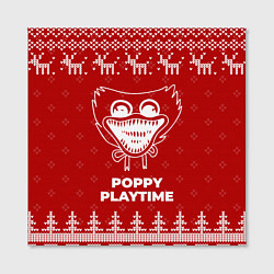 Холст квадратный Новогодний Poppy Playtime с оленями, цвет: 3D-принт — фото 2